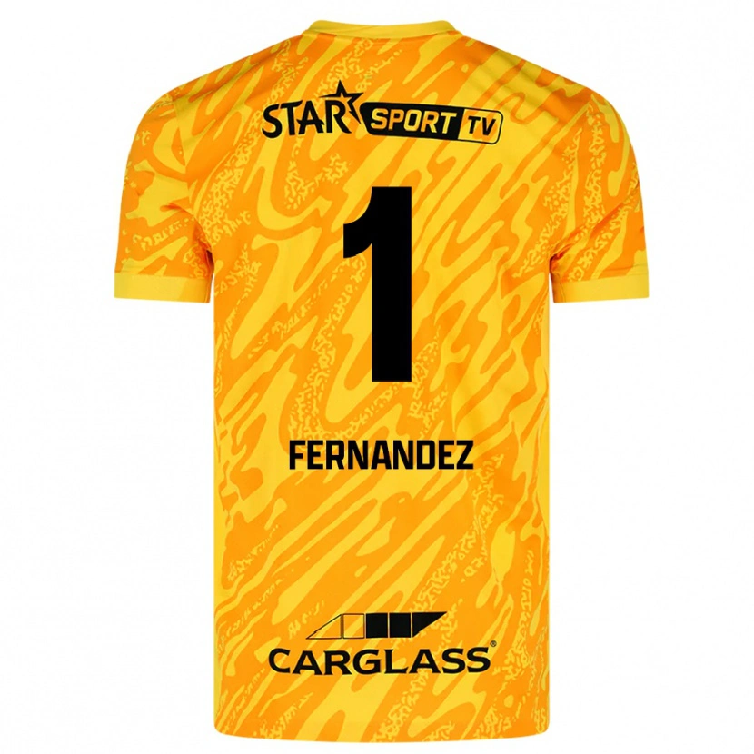 Danxen Homme Elias Gonzalez Fernandez #1 Maillot de Gardien Orange Jaune Noir 2025/26 T-shirt
