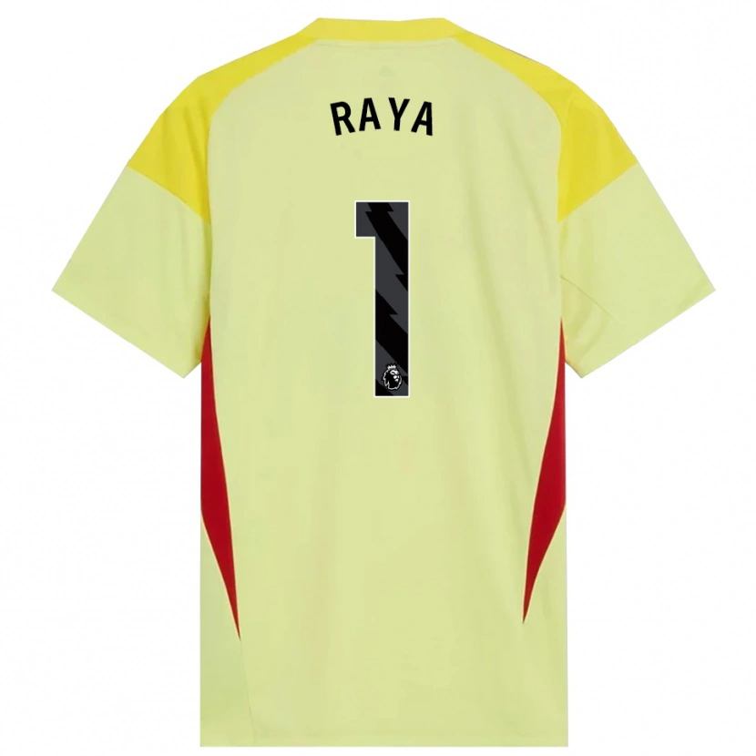 Danxen Homme David Raya #1 Maillot de Gardien Jaune Rouge Noir 2025/26 T-shirt