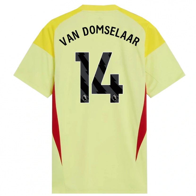 Danxen Homme Daphne Van Domselaar #14 Maillot de Gardien Jaune Rouge Noir 2025/26 T-shirt