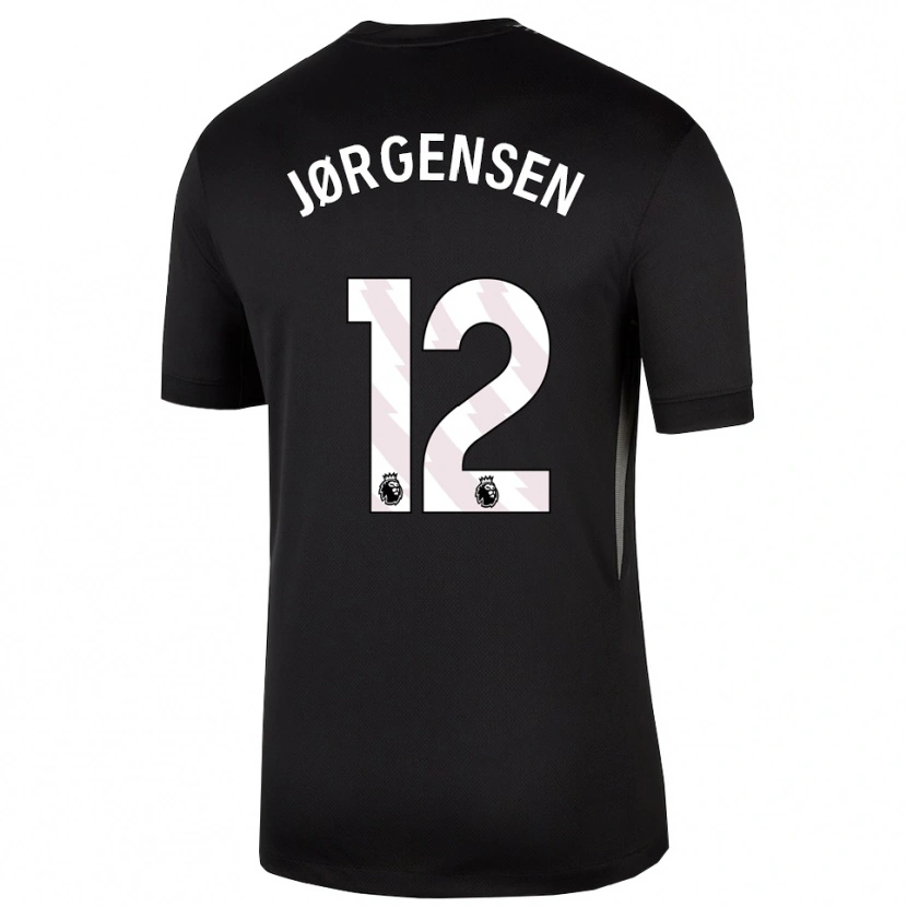 Danxen Homme Filip Jørgensen #12 Maillot de Gardien Noir Blanc 2025/26 T-shirt