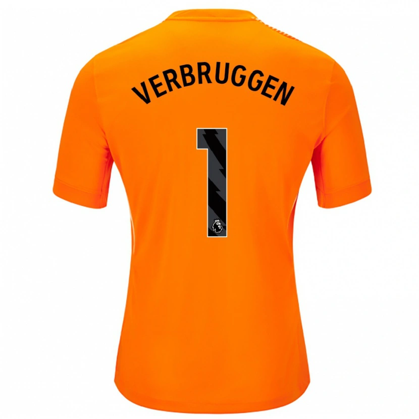 Danxen Homme Bart Verbruggen #1 Maillot de Gardien Orange Noir 2025/26 T-shirt