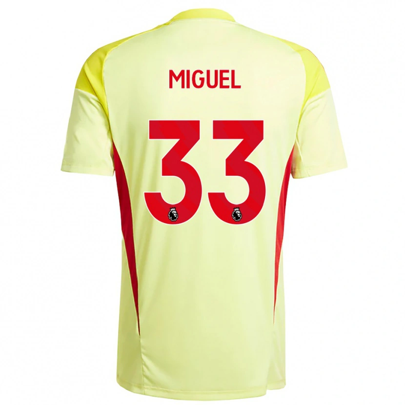 Danxen Homme Carlos Miguel #33 Maillot de Gardien Jaune Clair Orange 2025/26 T-shirt