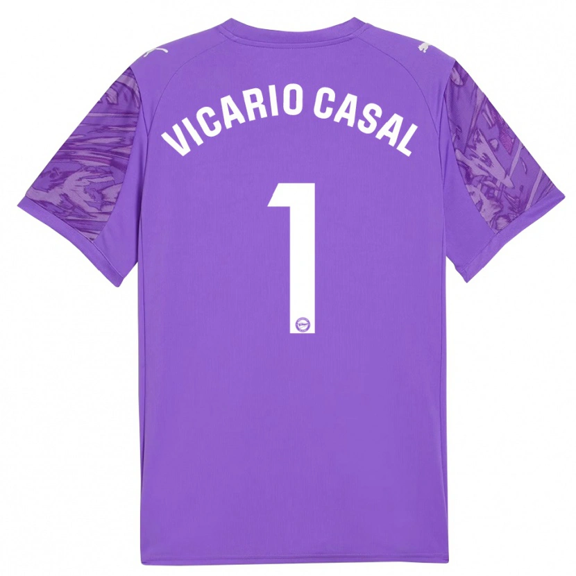 Danxen Homme Jimena Vicario Casal #1 Maillot de Gardien Violet Blanc 2025/26 T-shirt