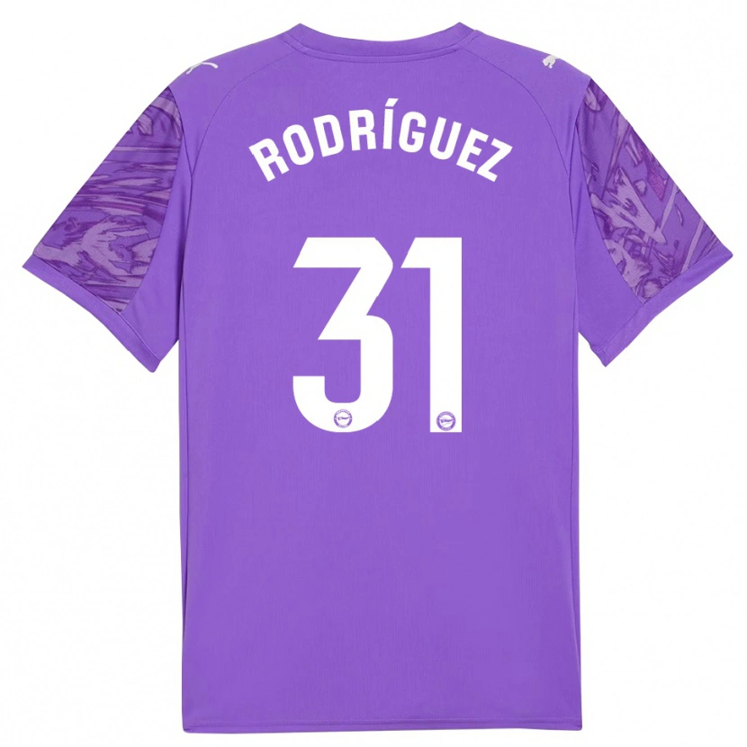 Danxen Homme Adrián Rodríguez #31 Maillot de Gardien Violet Blanc 2025/26 T-shirt