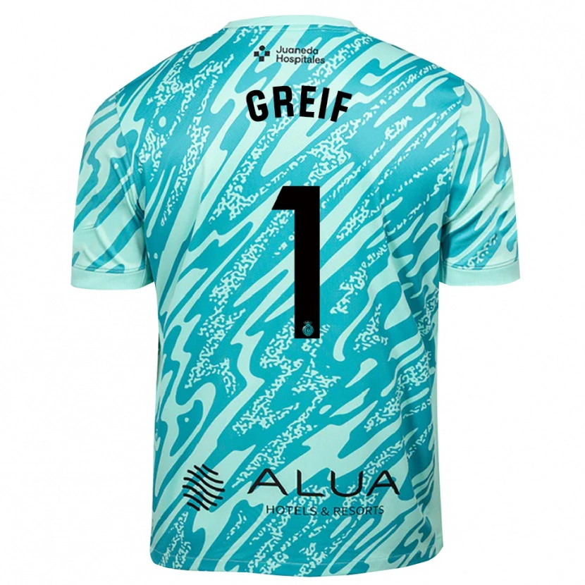 Danxen Homme Dominik Greif #1 Maillot de Gardien Cyan Noir 2025/26 T-shirt