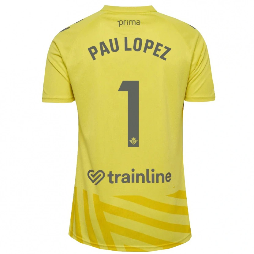 Danxen Homme Pau López #1 Maillot de Gardien Jaune Gris 2025/26 T-shirt