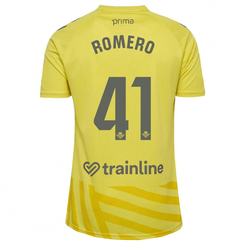 Danxen Homme José Romero #41 Maillot de Gardien Jaune Gris 2025/26 T-shirt