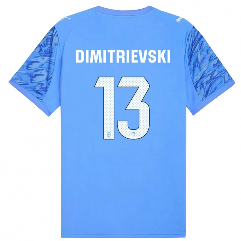 Danxen Homme Stole Dimitrievski #13 Maillot de Gardien Bleu Blanc 2025/26 T-shirt