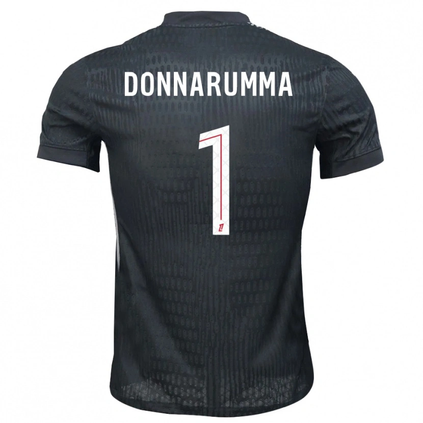 Danxen Homme Gianluigi Donnarumma #1 Maillot de Gardien Gris Foncé Noir 2025/26 T-shirt