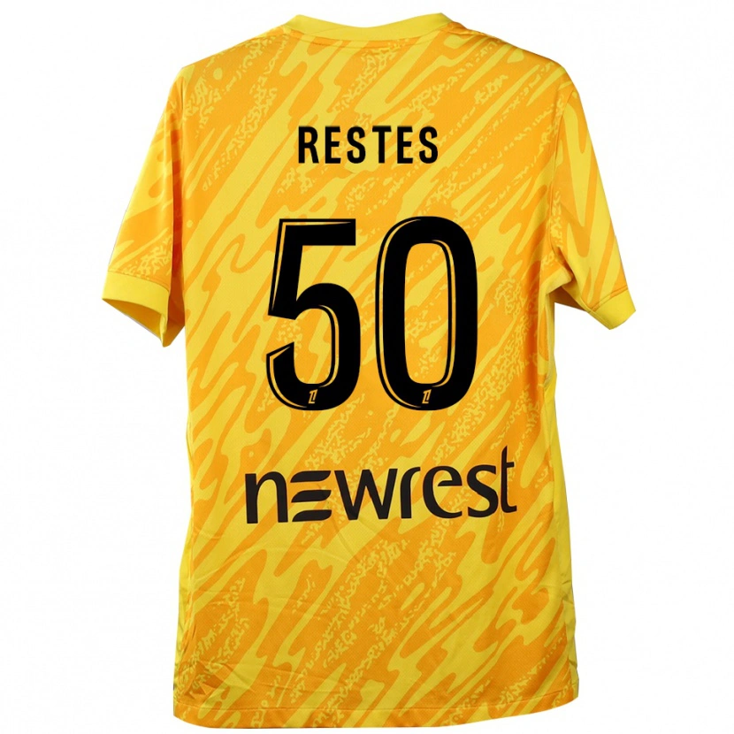 Danxen Homme Guillaume Restes #50 Maillot de Gardien Jaune Noir 2025/26 T-shirt