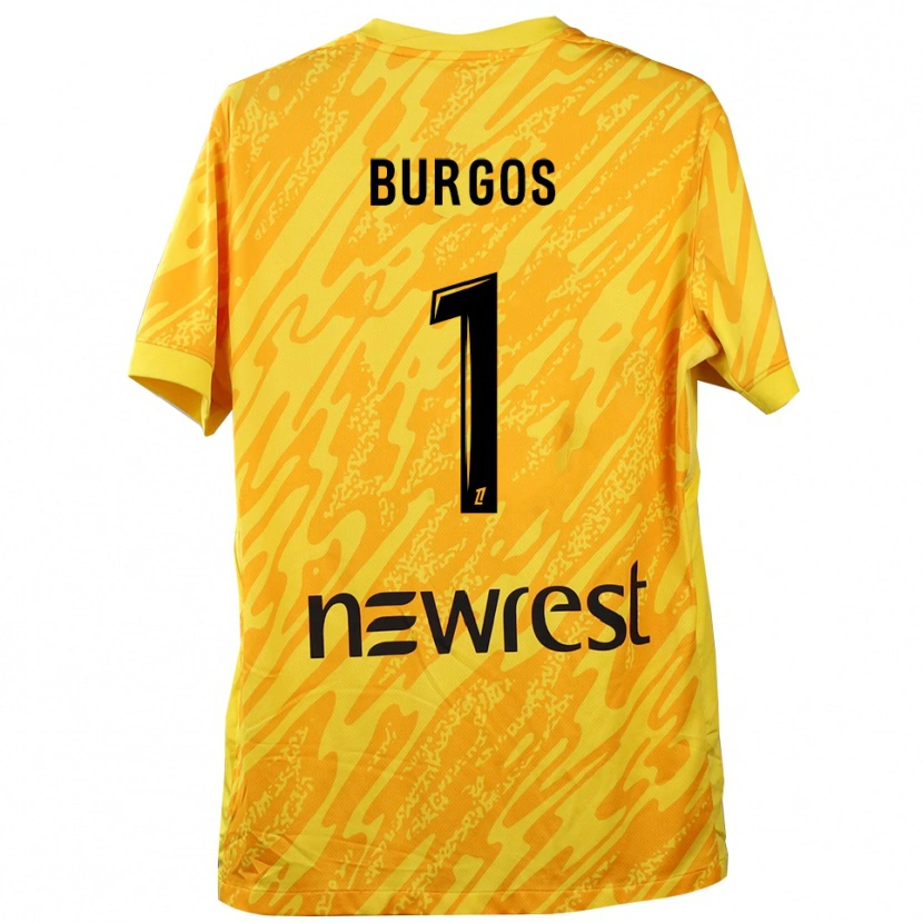Danxen Homme Diego Burgos #1 Maillot de Gardien Jaune Noir 2025/26 T-shirt
