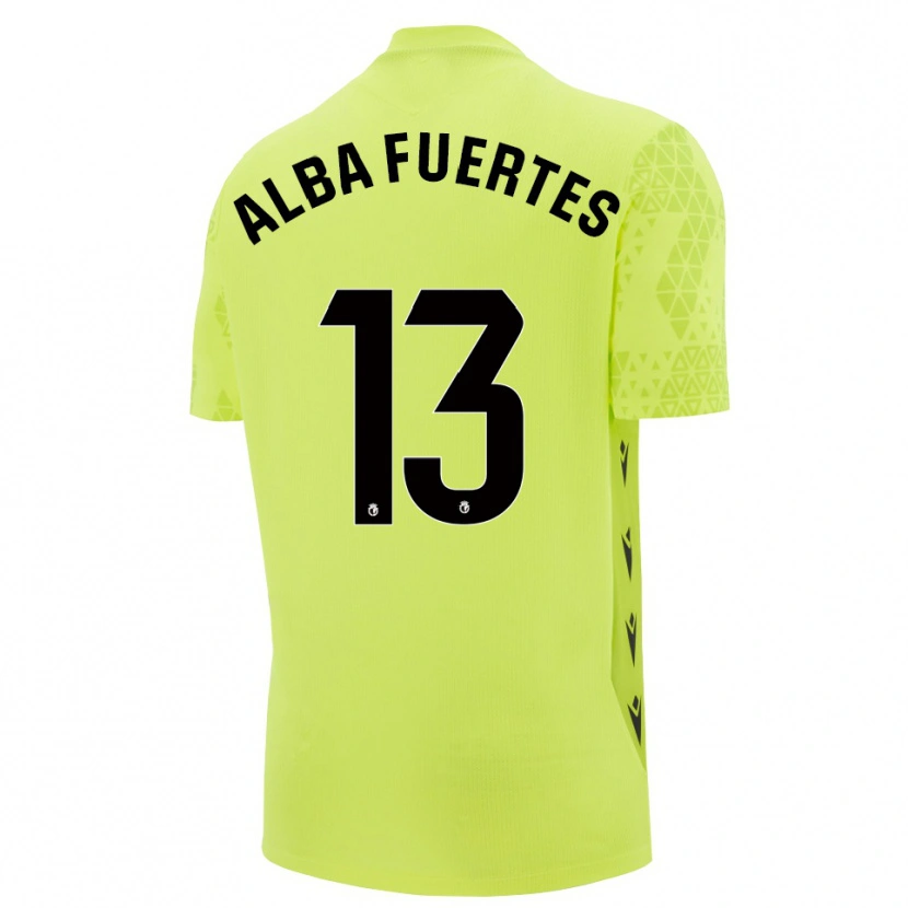 Danxen Homme Alba Fuertes #13 Maillot de Gardien Vert Jaune Noir 2025/26 T-shirt