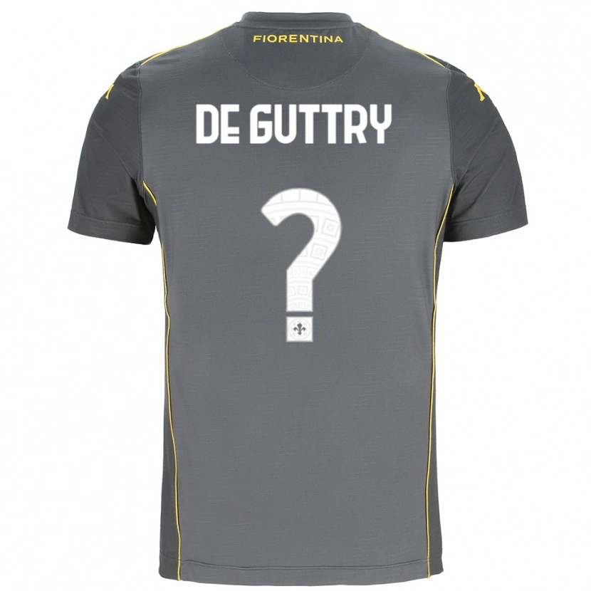 Danxen Homme Elia De Guttry #0 Maillot de Gardien Gris Foncé Jaune 2025/26 T-shirt