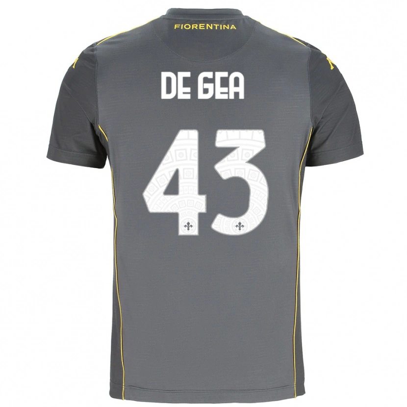 Danxen Homme David de Gea #43 Maillot de Gardien Gris Foncé Jaune 2025/26 T-shirt