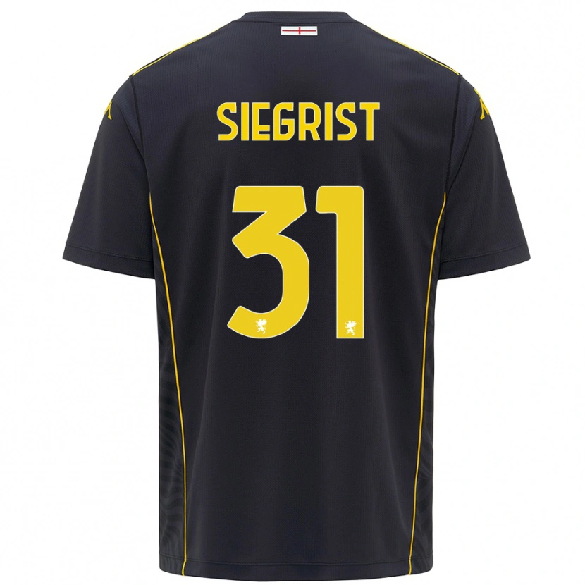 Danxen Homme Benjamin Siegrist #31 Maillot de Gardien Noir Jaune 2025/26 T-shirt