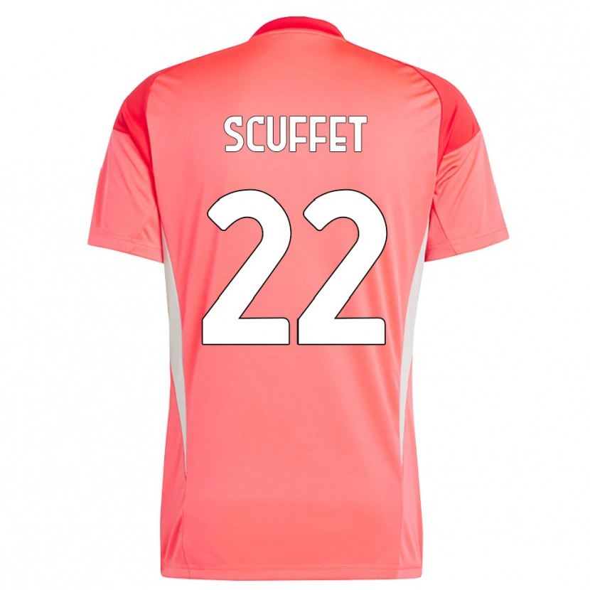 Danxen Homme Simone Scuffet #22 Maillot de Gardien Rouge Blanc 2025/26 T-shirt
