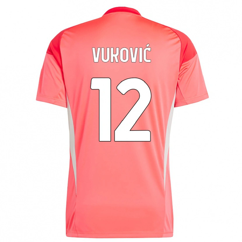 Danxen Homme Ante Vukovic #12 Maillot de Gardien Rouge Blanc 2025/26 T-shirt