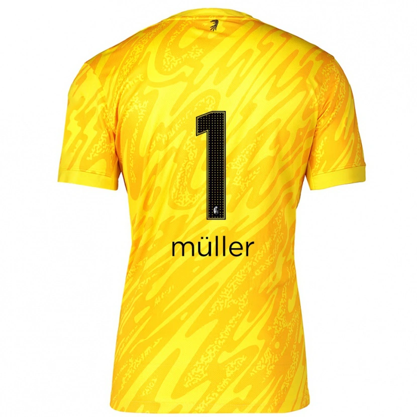 Danxen Homme Philipp Müller #1 Maillot de Gardien Jaune Noir 2025/26 T-shirt