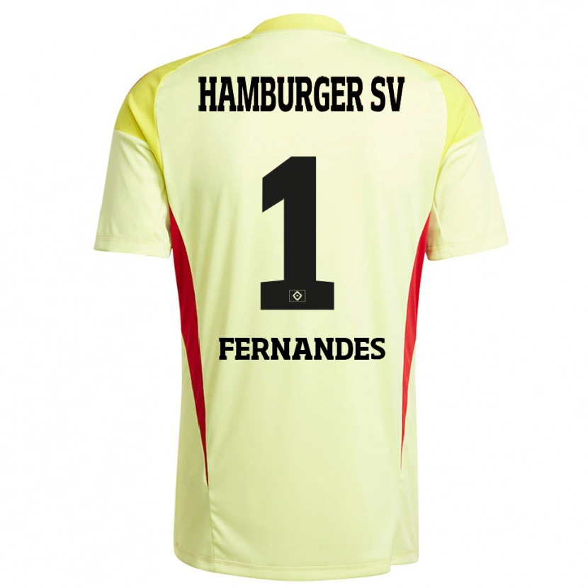 Danxen Homme Daniel Heuer Fernandes #1 Maillot de Gardien Jaune Noir Rouge 2025/26 T-shirt