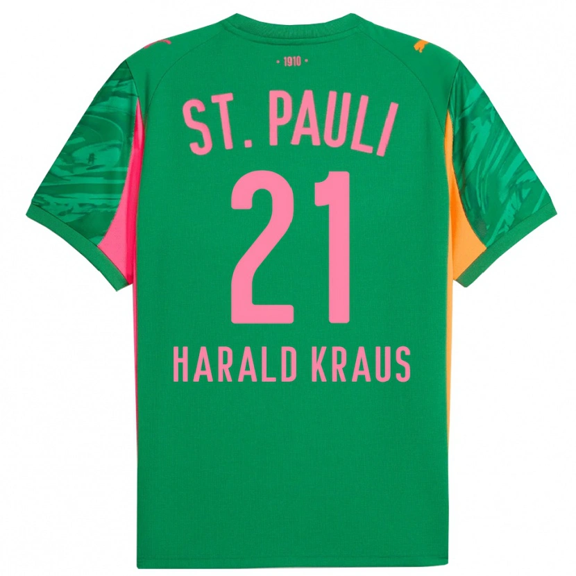 Danxen Homme Stefan Harald Kraus #21 Maillot de Gardien Vert Orange Rose 2025/26 T-shirt