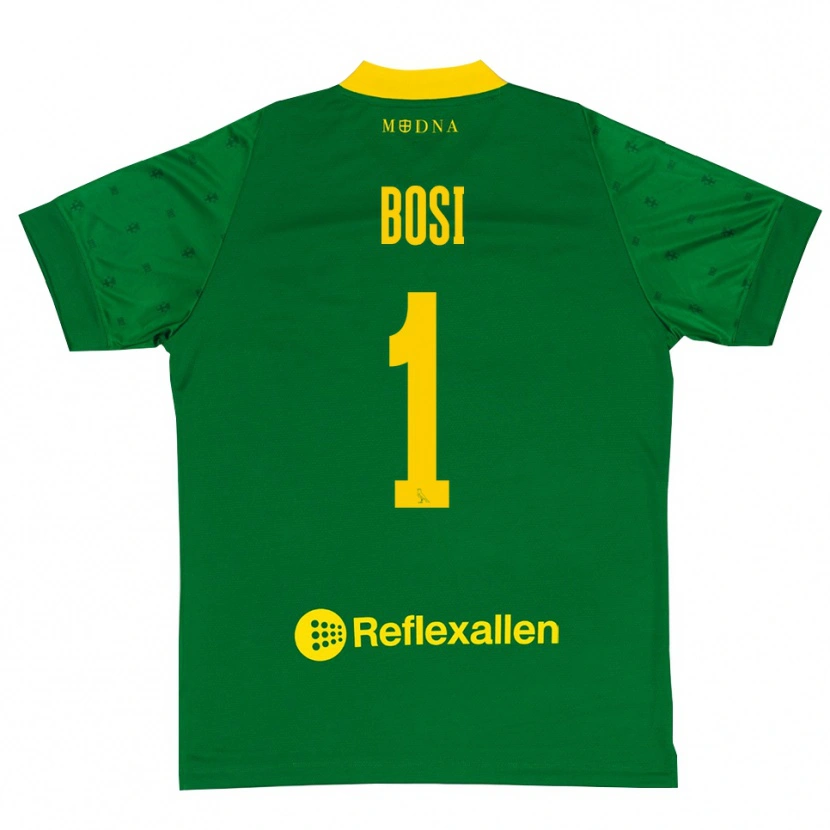 Danxen Homme Matteo Bosi #1 Maillot de Gardien Vert Jaune 2025/26 T-shirt