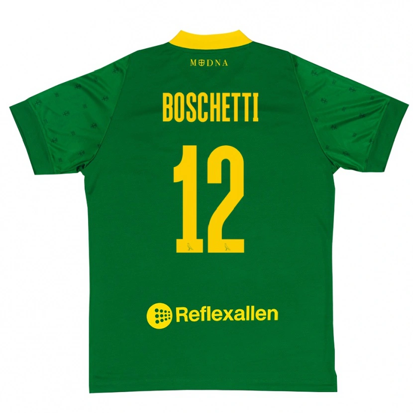 Danxen Homme Matteo Boschetti #12 Maillot de Gardien Vert Jaune 2025/26 T-shirt