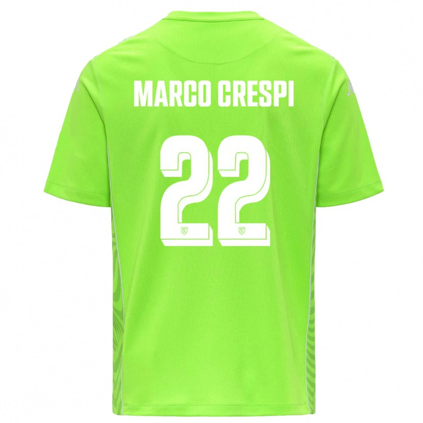 Danxen Homme Gian Marco Crespi #22 Maillot de Gardien Vert Pelouse Blanc 2025/26 T-shirt