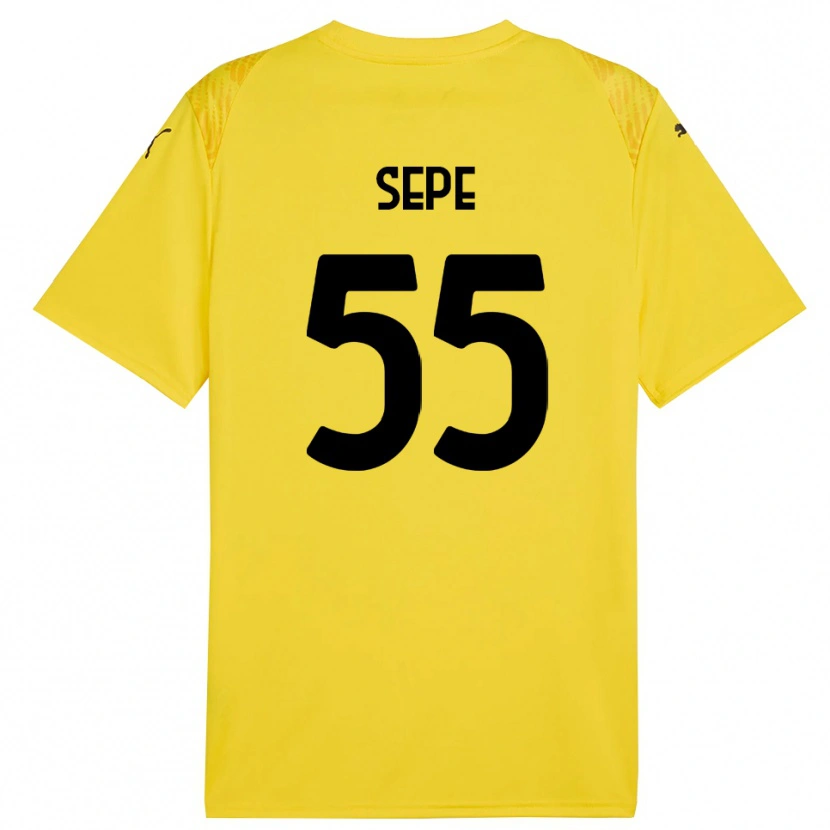Danxen Homme Luigi Sepe #55 Maillot de Gardien Jaune Noir 2025/26 T-shirt