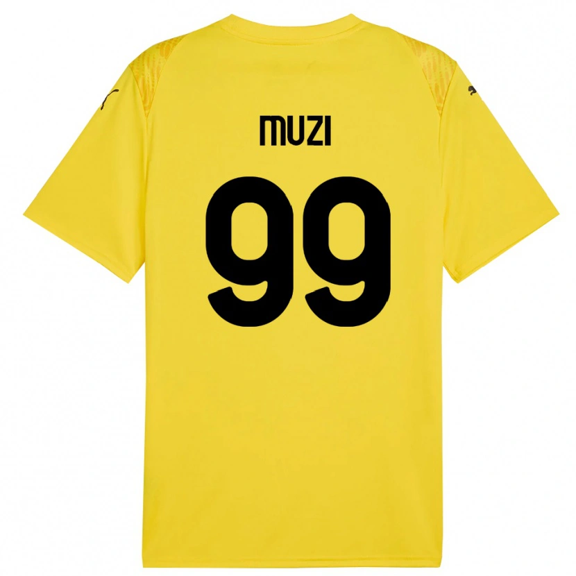 Danxen Homme Christian Muzi #99 Maillot de Gardien Jaune Noir 2025/26 T-shirt