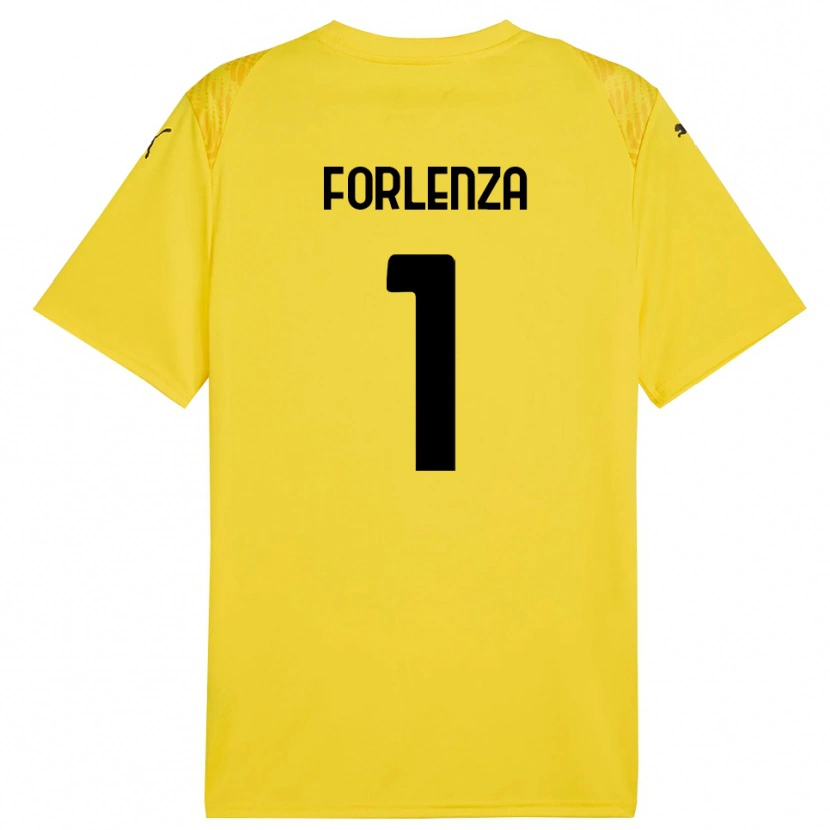Danxen Homme Carlo Forlenza #1 Maillot de Gardien Jaune Noir 2025/26 T-shirt