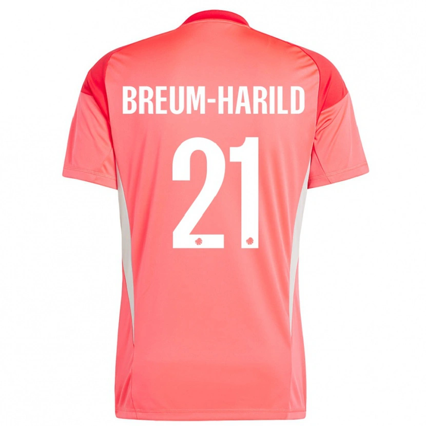 Danxen Homme Tobias Breum-Harild #21 Maillot de Gardien Rouge Blanc 2025/26 T-shirt