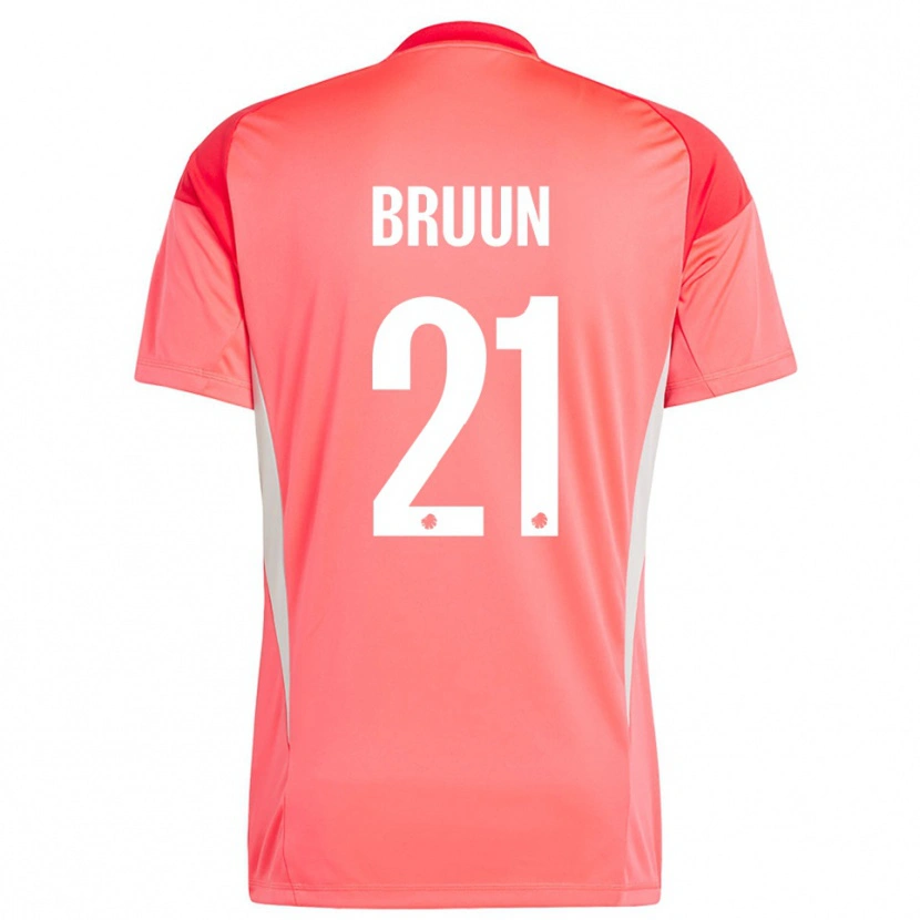 Danxen Homme Alfred Bruun #21 Maillot de Gardien Rouge Blanc 2025/26 T-shirt