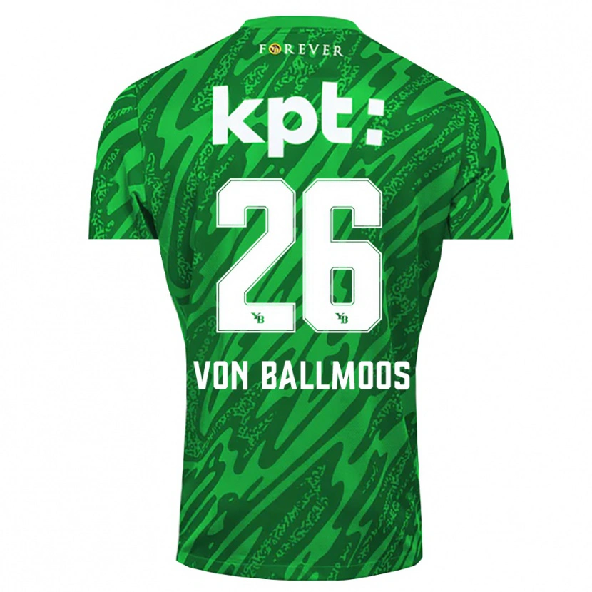 Danxen Homme David von Ballmoos #26 Maillot de Gardien Vert Blanc 2025/26 T-shirt