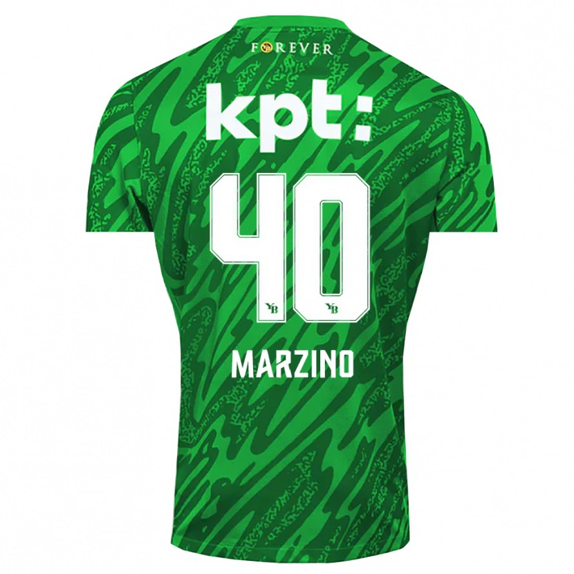Danxen Homme Dario Marzino #40 Maillot de Gardien Vert Blanc 2025/26 T-shirt