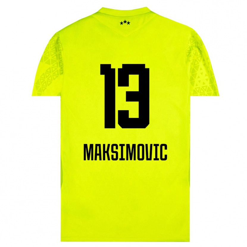 Danxen Homme Filip Maksimovic #13 Maillot de Gardien Vert Jaune Noir 2025/26 T-shirt