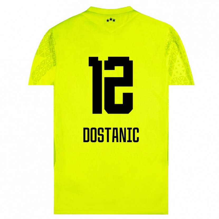 Danxen Homme Filip Dostanic #12 Maillot de Gardien Vert Jaune Noir 2025/26 T-shirt