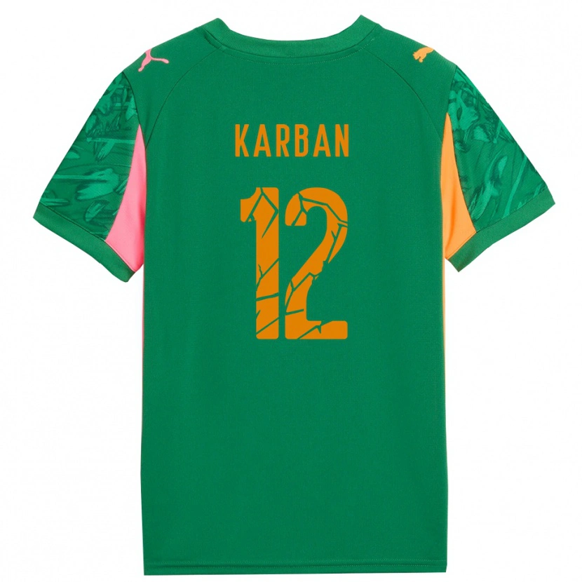 Danxen Homme Yevheniia Karban #12 Maillot de Gardien Vert Orange Rose 2025/26 T-shirt