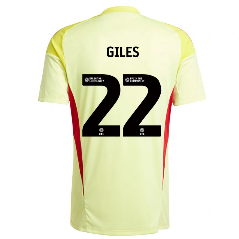 Danxen Homme Olivia Giles #22 Maillot de Gardien Jaune Clair 2025/26 T-shirt