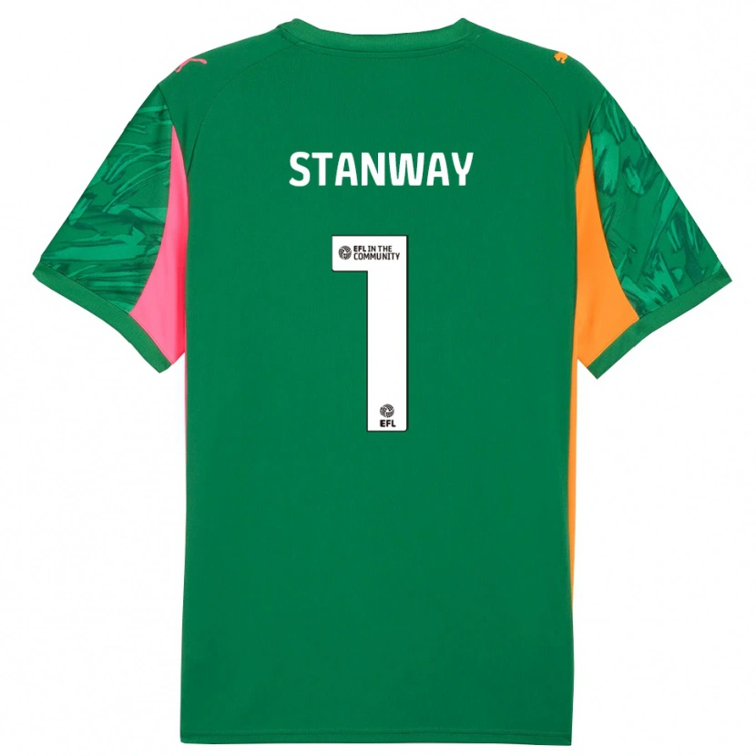 Danxen Homme Wyll Stanway #1 Maillot de Gardien Rose Vert 2025/26 T-shirt