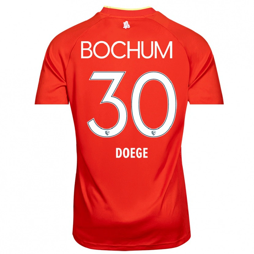 Danxen Homme Leonie Doege #30 Maillot de Gardien Rouge Blanc 2025/26 T-shirt