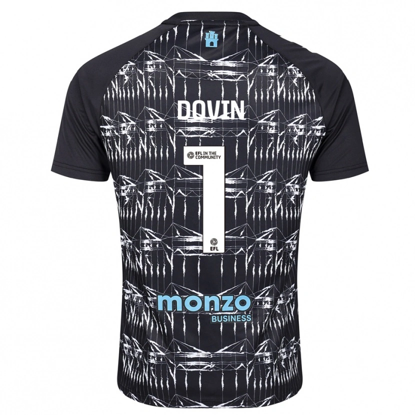 Danxen Homme Oliver Dovin #1 Maillot de Gardien Bleu Noir 2025/26 T-shirt