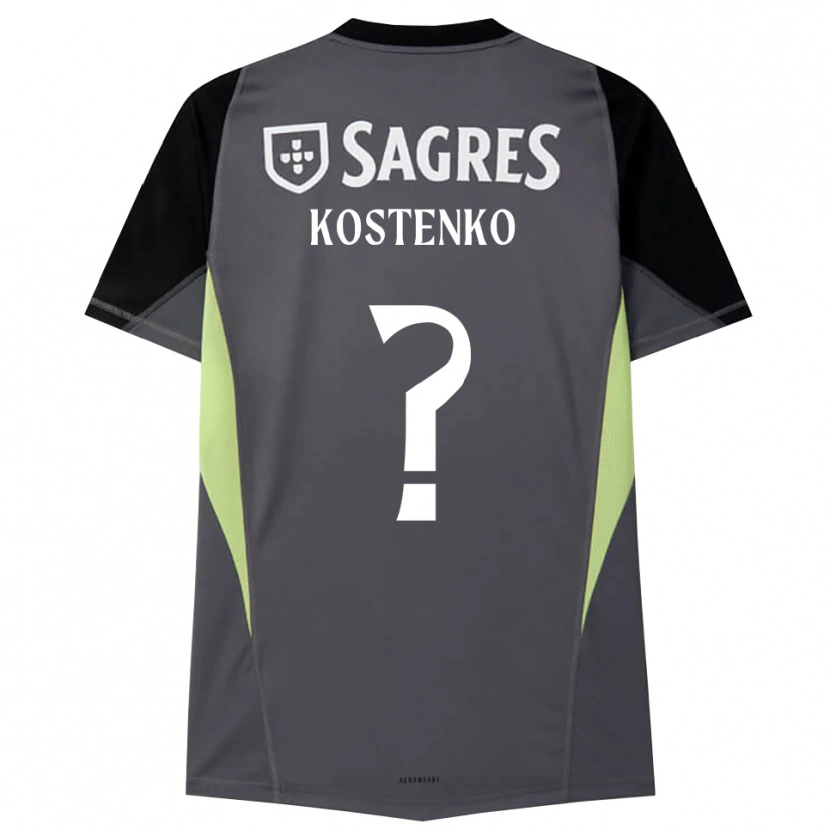 Danxen Homme Igor Kostenko #0 Maillot de Gardien Gris Foncé Noir 2025/26 T-shirt