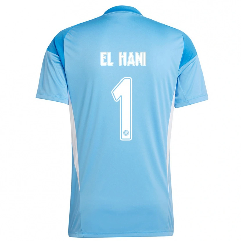 Danxen Homme Aymean el Hani #1 Maillot de Gardien Bleu Clair Blanc 2025/26 T-shirt