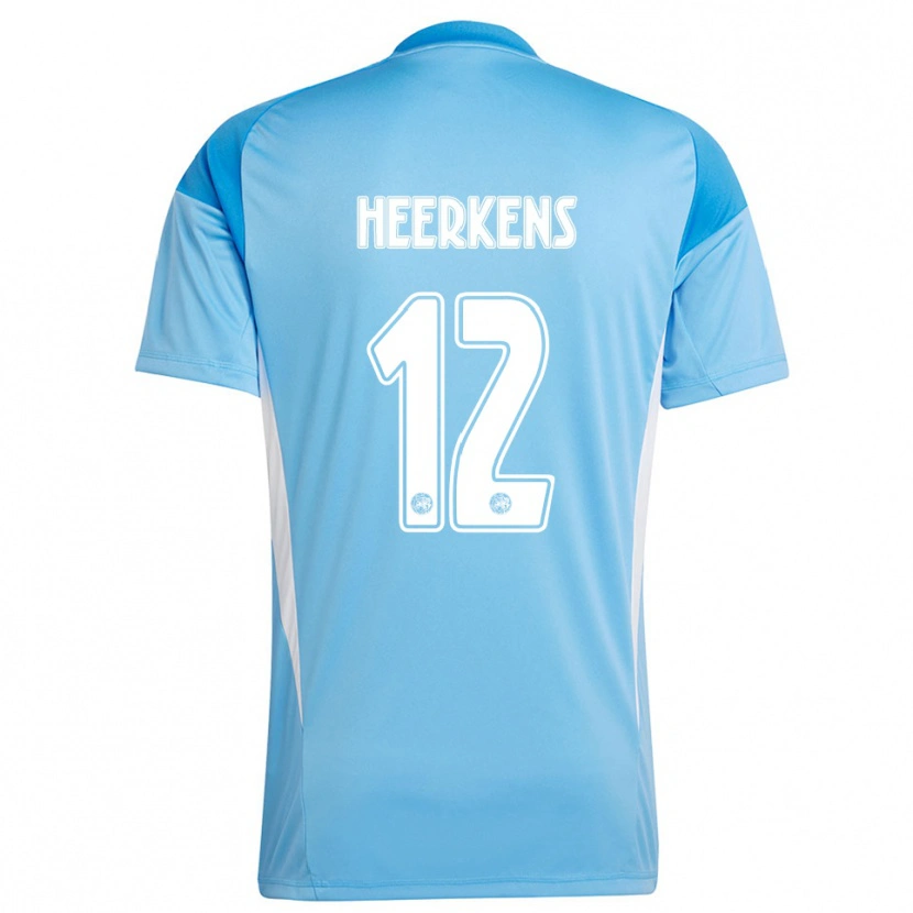 Danxen Homme Joeri Heerkens #12 Maillot de Gardien Bleu Clair Blanc 2025/26 T-shirt