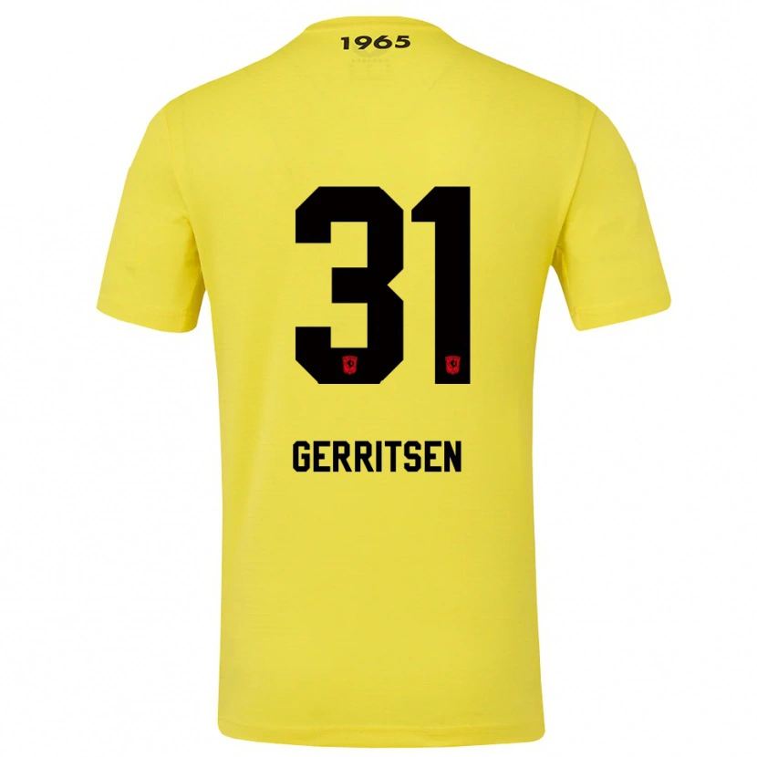 Danxen Homme Yannick Gerritsen #31 Maillot de Gardien Jaune Noir 2025/26 T-shirt
