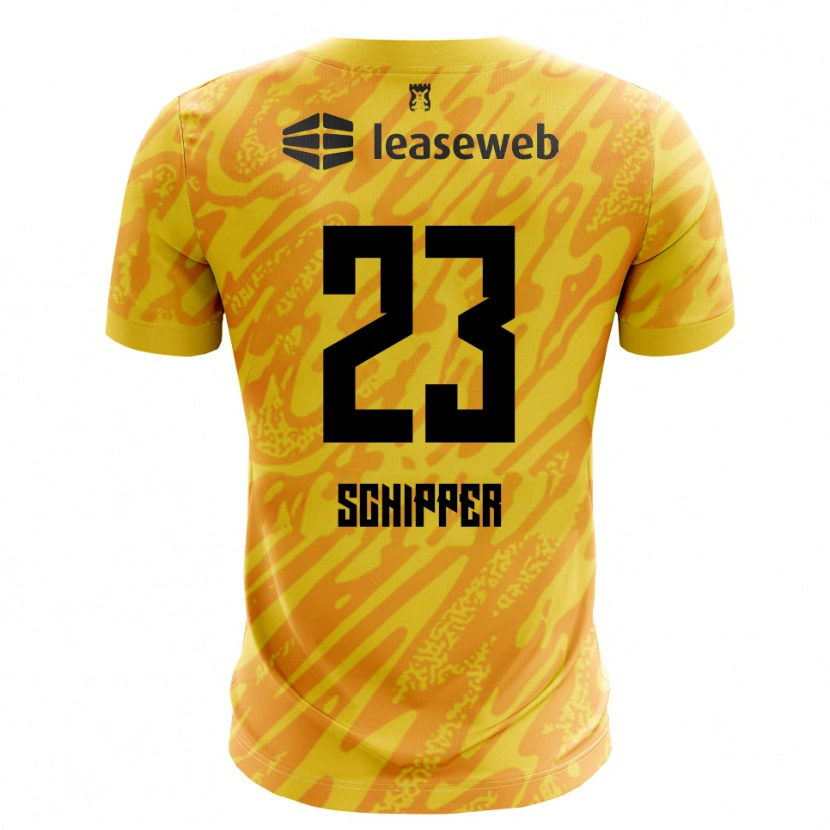 Danxen Homme Jur Schipper #23 Maillot de Gardien Orange Jaune Noir 2025/26 T-shirt