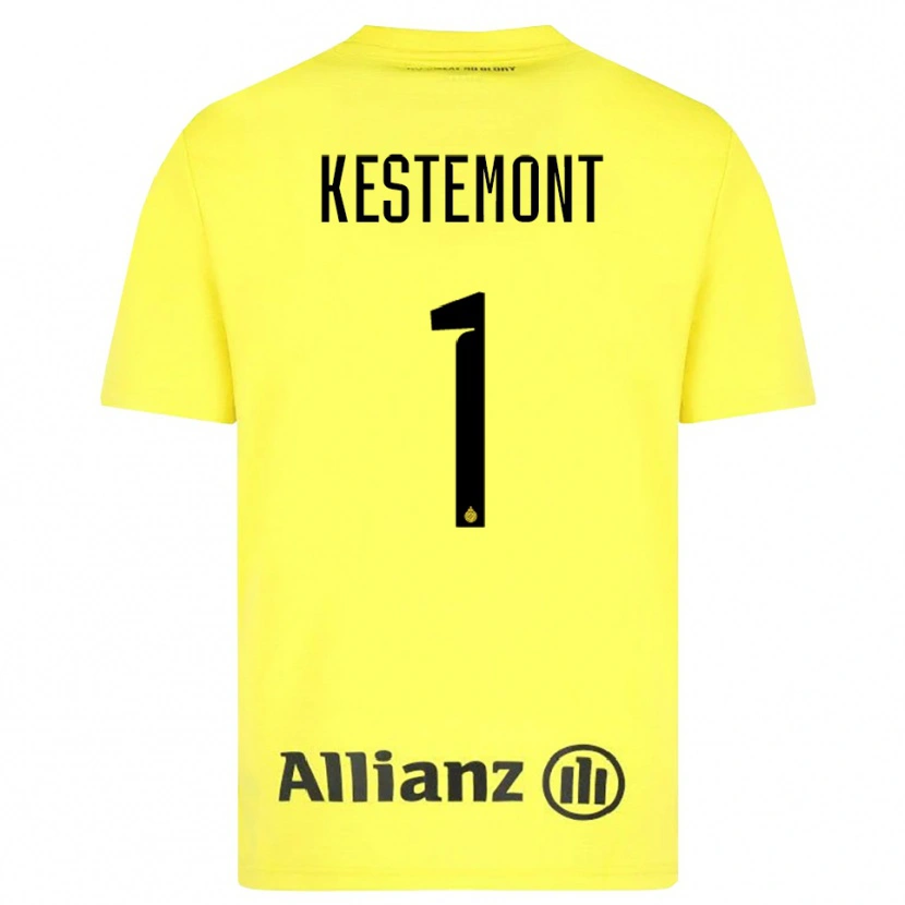 Danxen Homme Thibeau Kestemont #1 Maillot de Gardien Jaune Noir 2025/26 T-shirt