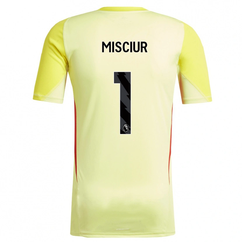 Danxen Homme Kornel Misciur #1 Maillot de Gardien Jaune Rouge 2025/26 T-shirt