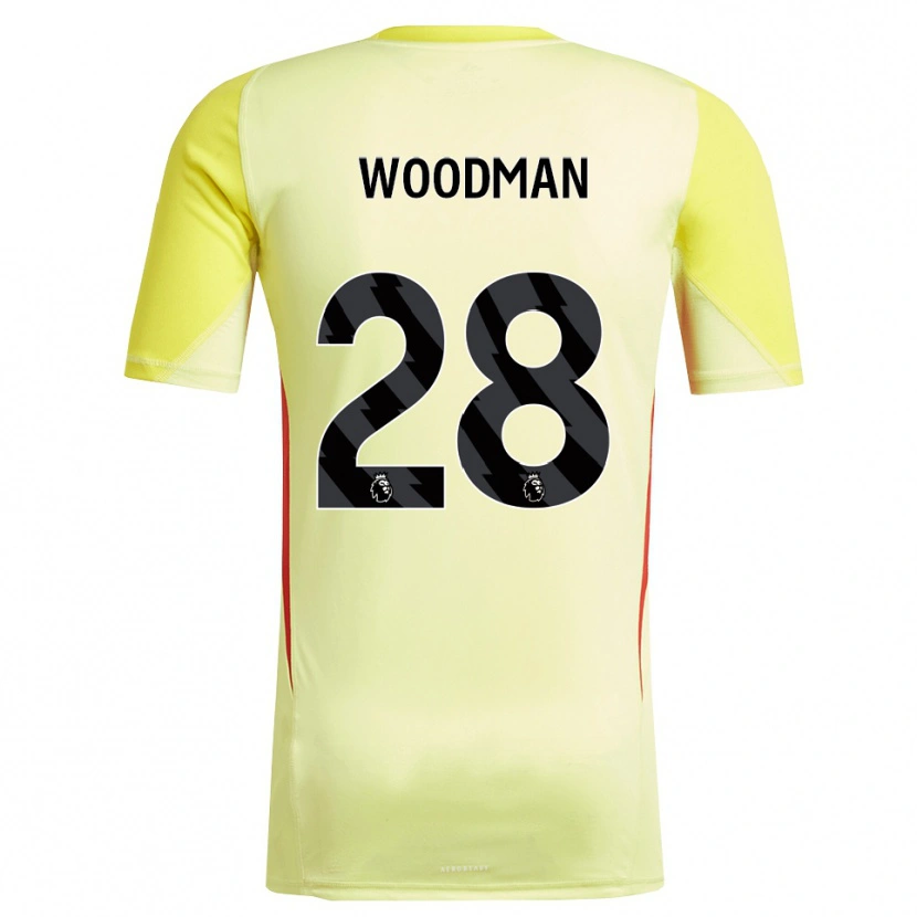 Danxen Homme Freddie Woodman #28 Maillot de Gardien Jaune Rouge 2025/26 T-shirt