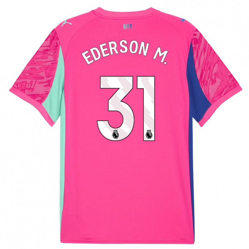 Danxen Homme Ederson #31 Maillot de Gardien Rose Rose 2025/26 T-shirt